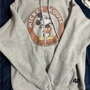 Hanes Gray Mickey Mouse Hoodie